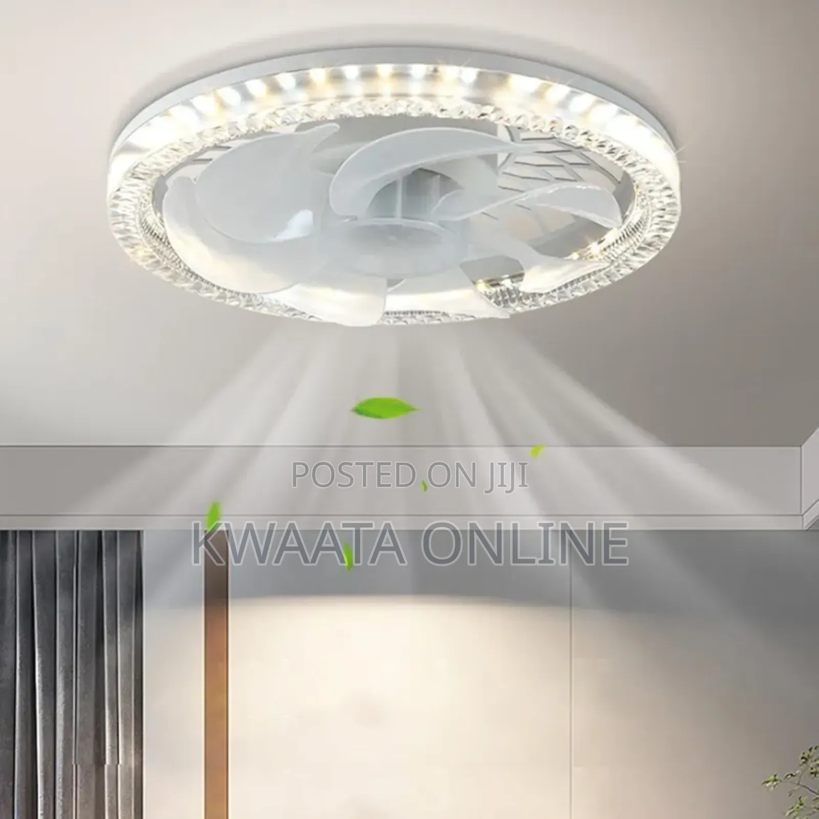 50w Ceiling Fan Light, 30cm Lamp With Remote Control Led Light