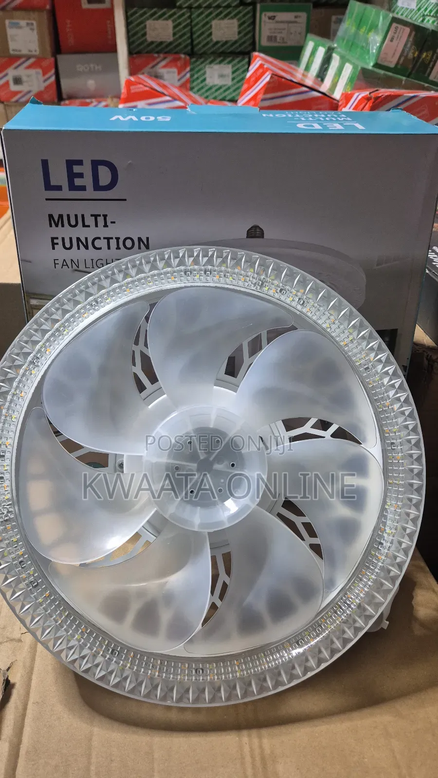 50w Ceiling Fan Light, 30cm Lamp With Remote Control Led Light