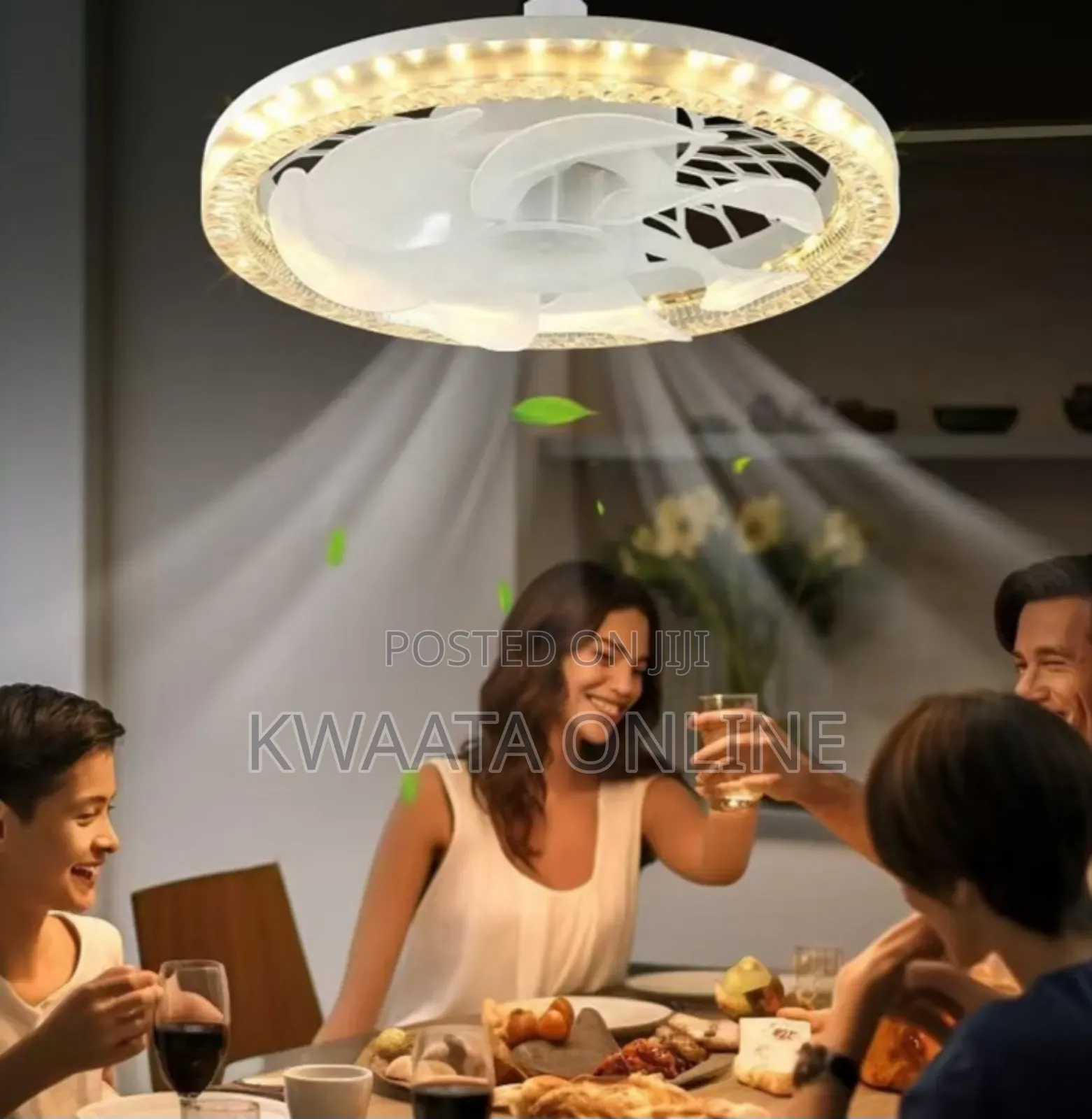 50w Ceiling Fan Light, 30cm Lamp With Remote Control Led Light