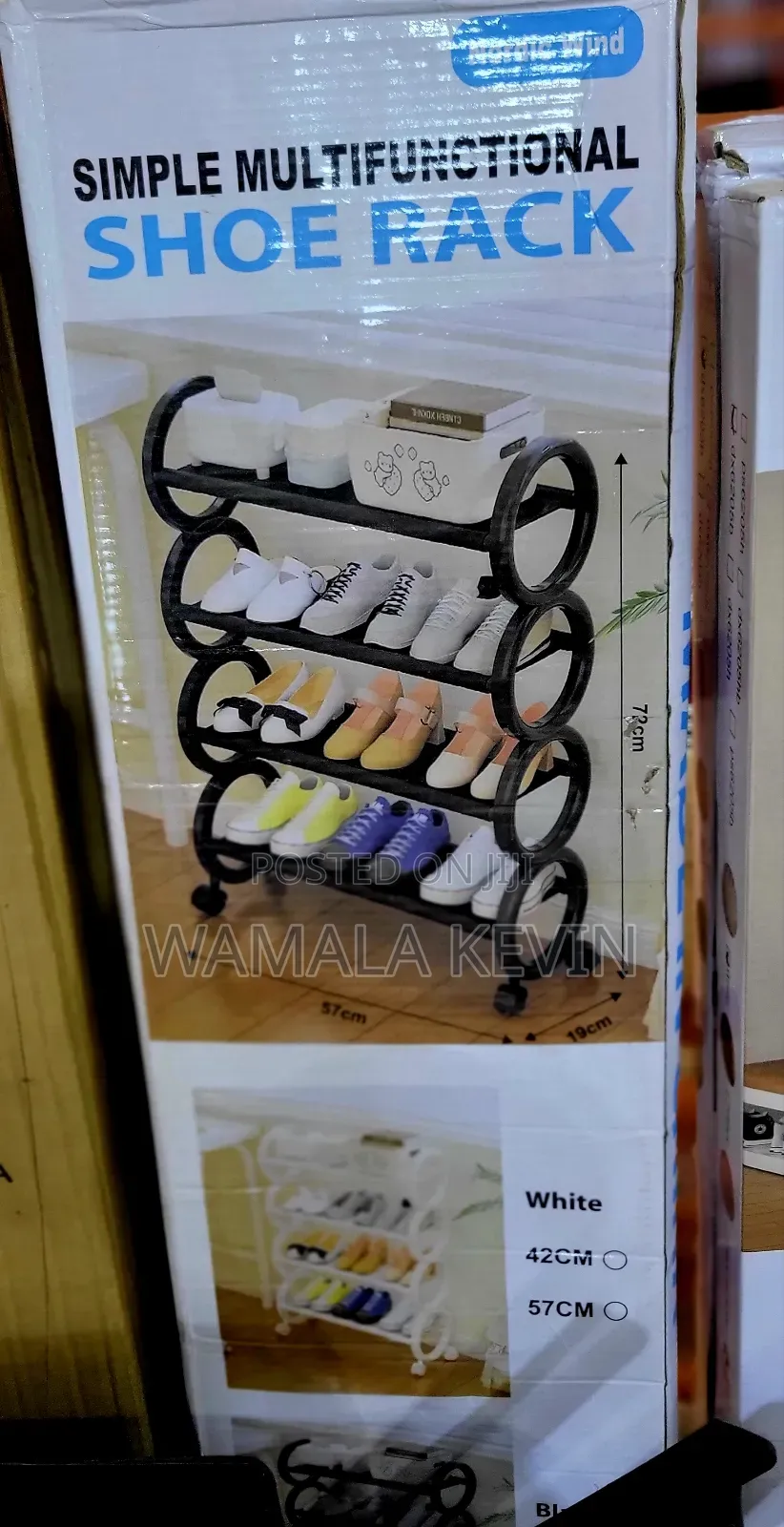 4-Tier Shoe Rack With Wheels.