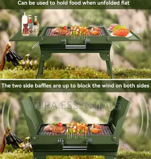 Portable Green Foldable Charcoal BBQ Grill