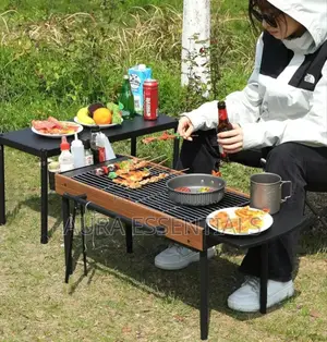 Multifunctional Camping Grill Griddle With Storage Shelf
