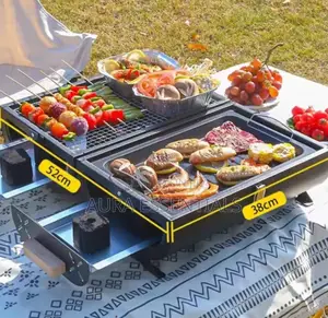 Portable, Double-Sided Charcoal Barbecue Grill