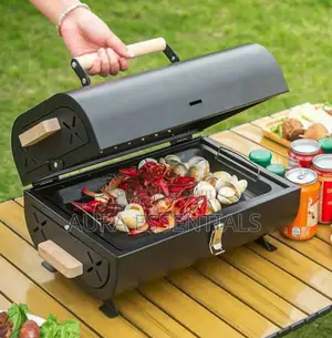 Portable, Double-Sided Charcoal Barbecue Grill