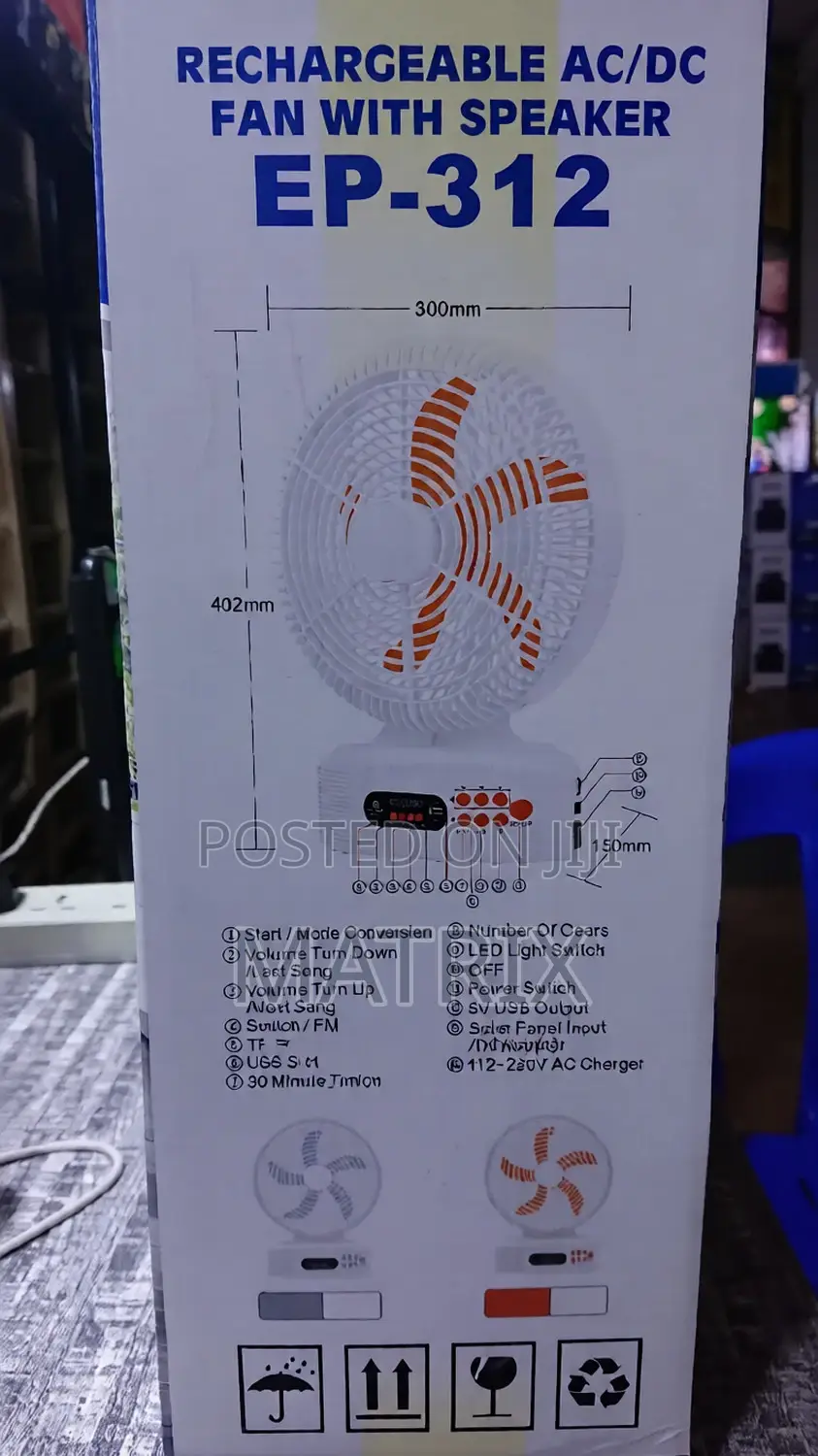 Rechargeable Fan, Bluetoothspeaker, Lamp With Solarpanel