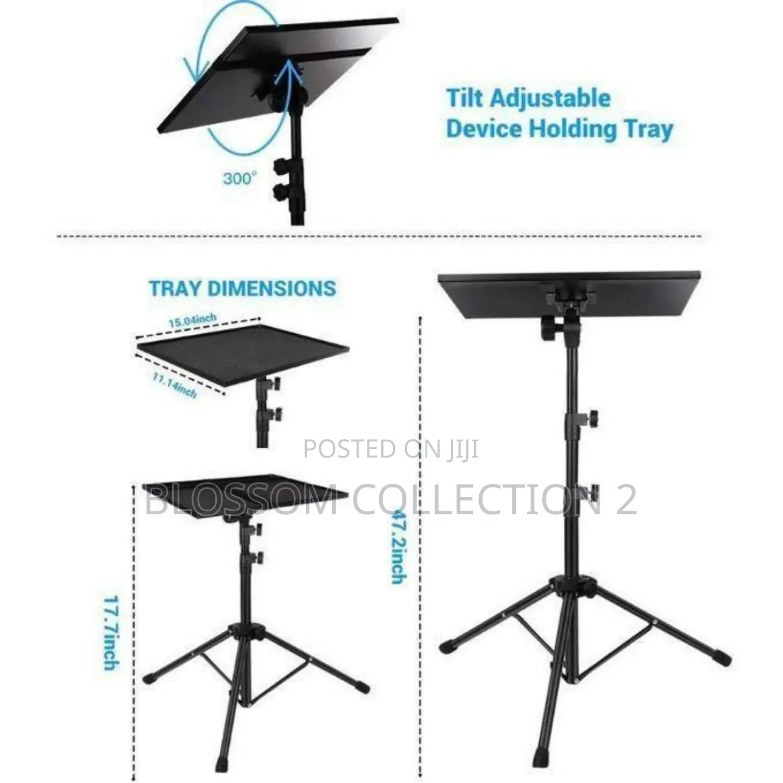 Projector Stand Tripod Adjustable, Laptop Height With Phone Holder,