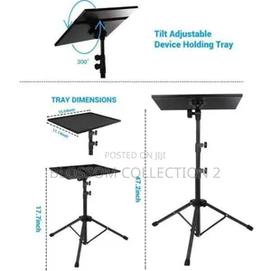 Projector Stand Tripod Adjustable, Laptop Height With Phone Holder,