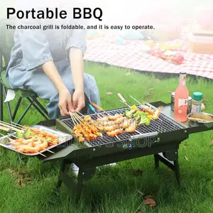 Portable Green Foldable Charcoal BBQ Grill
