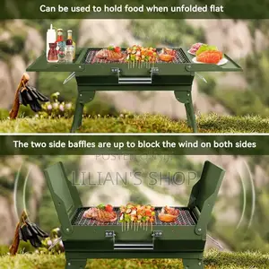 Portable Green Foldable Charcoal BBQ Grill