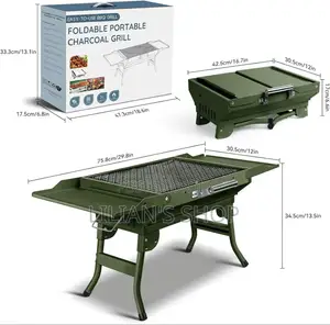 Portable Green Foldable Charcoal BBQ Grill
