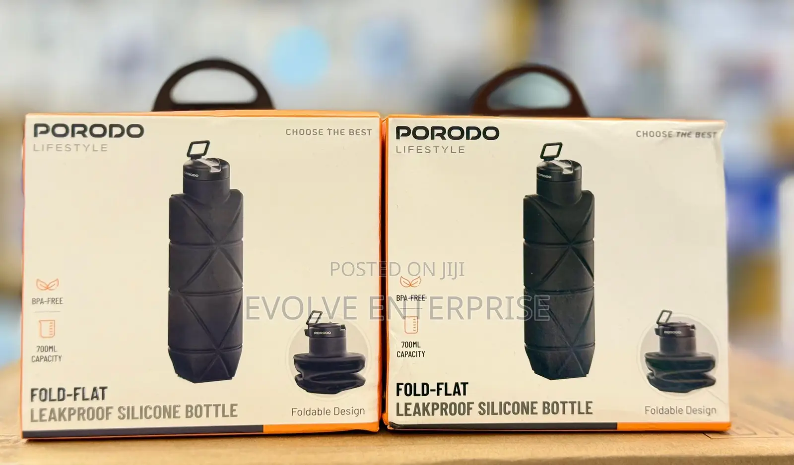 Porodo Lifestyle Fold-Flat Leakproof Silicone Bottle