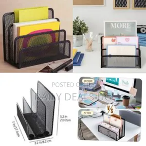 Desk Small File Holders, Letter Organizer Metal Mesh Document