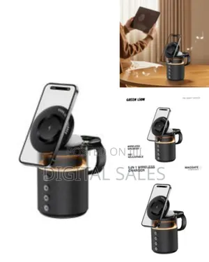 Green Lion 5 in 1 Wireless Charger, Wireless Speaker, Bt V6.0,