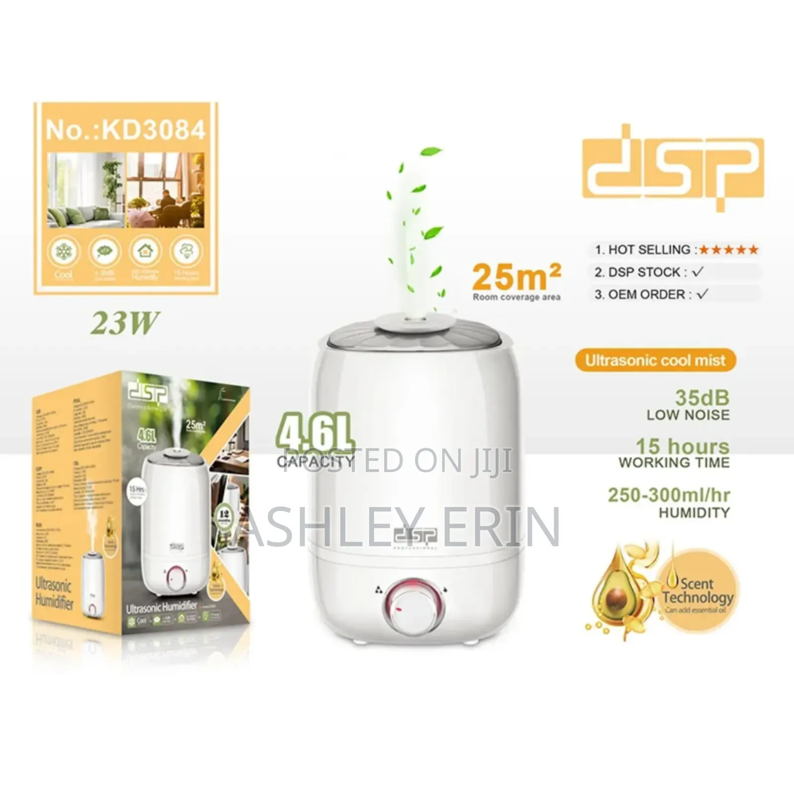DSP Ultra Sonic Humidifier 23w, 4.5l
