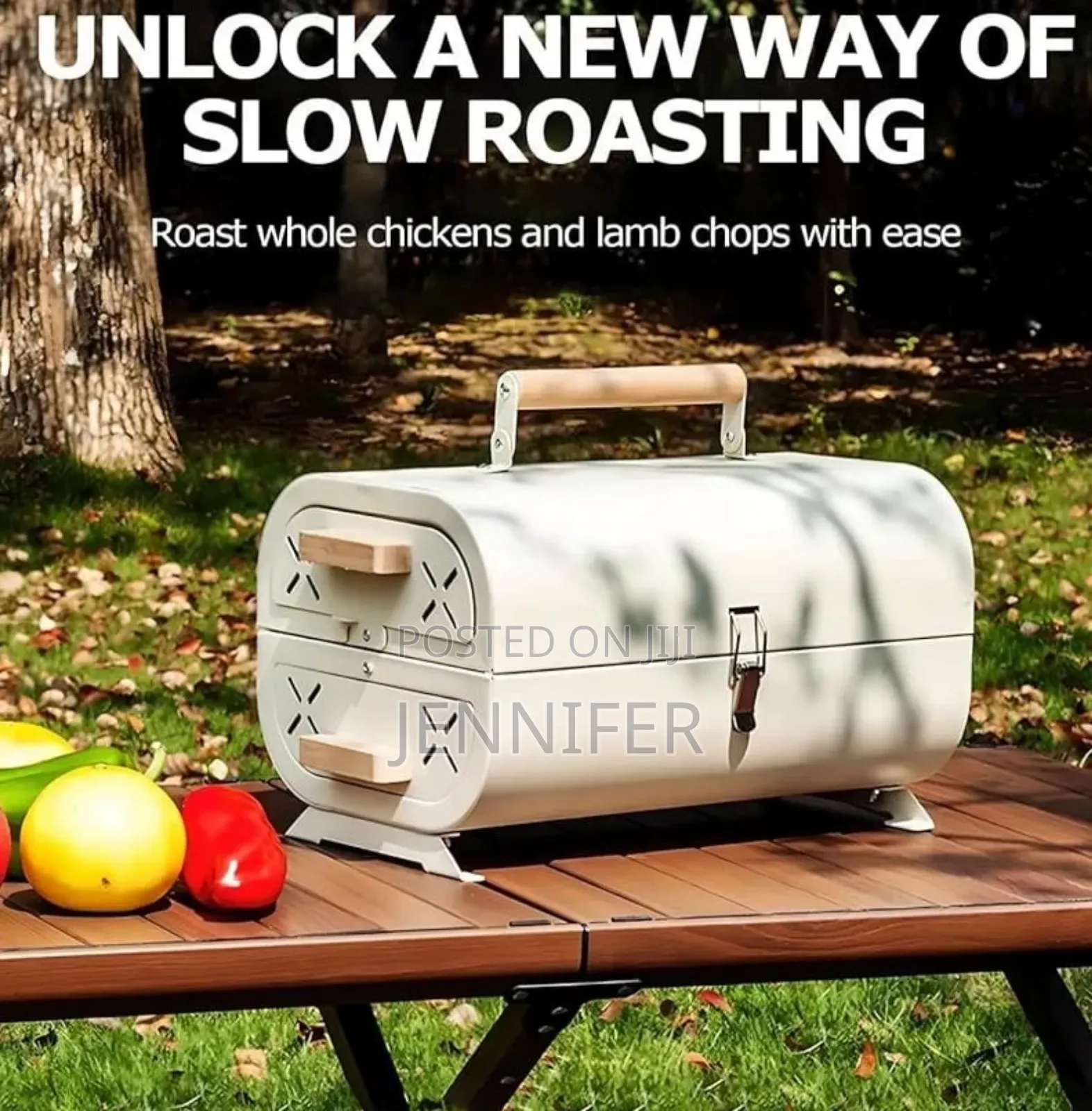 Portable, Double-sided Charcoal Barbecue Grill