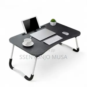 Foldable Laptop Table With Cup Holder Storage Pocket – Portable