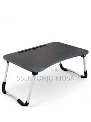 Foldable Laptop Table With Cup Holder Storage Pocket – Portable