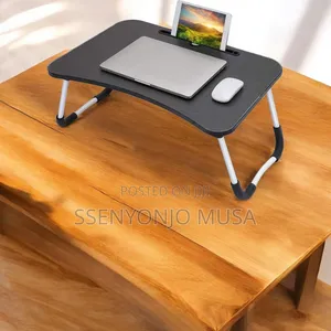 Foldable Laptop Table With Cup Holder Storage Pocket – Portable