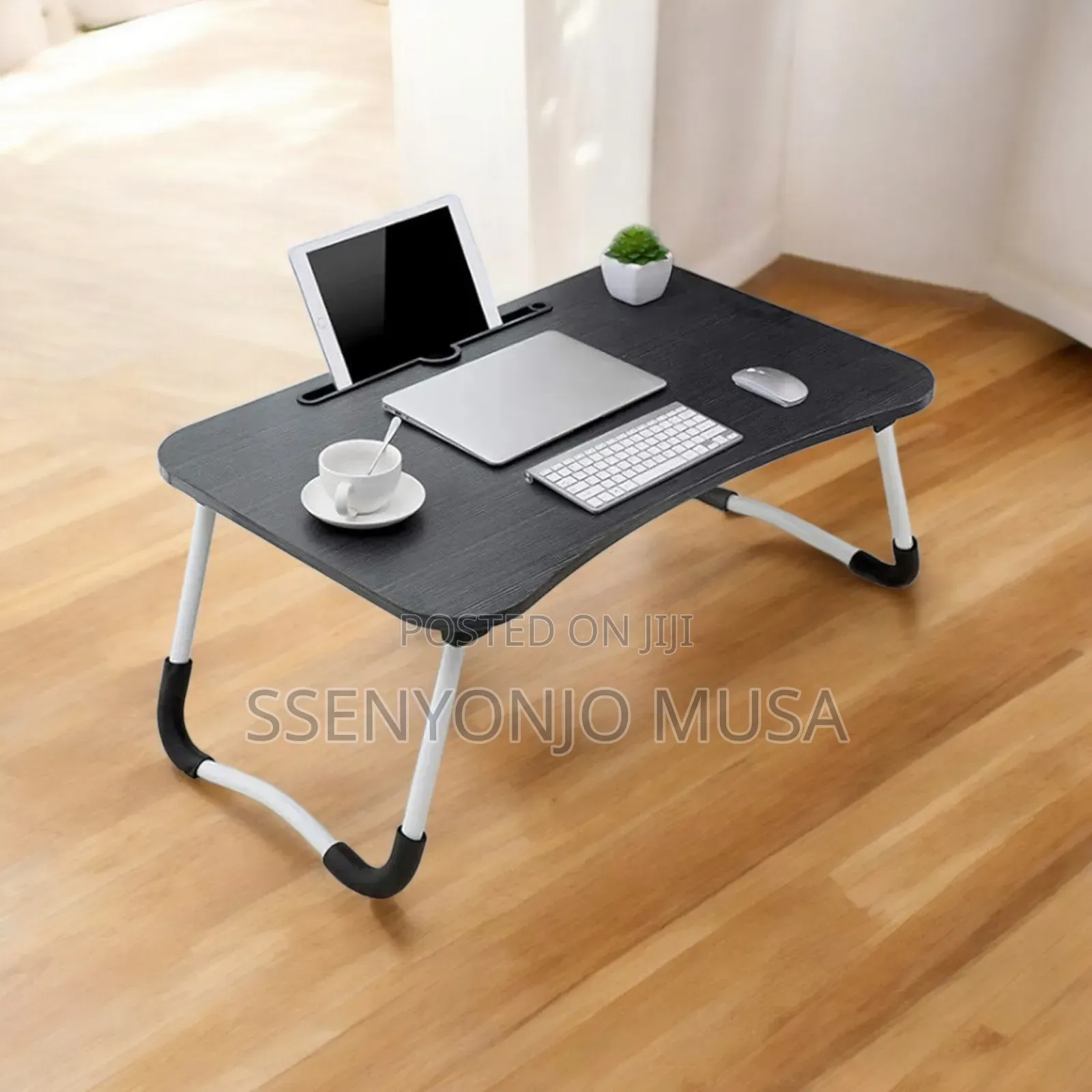 Foldable Laptop Table With Cup Holder Storage Pocket – Portable