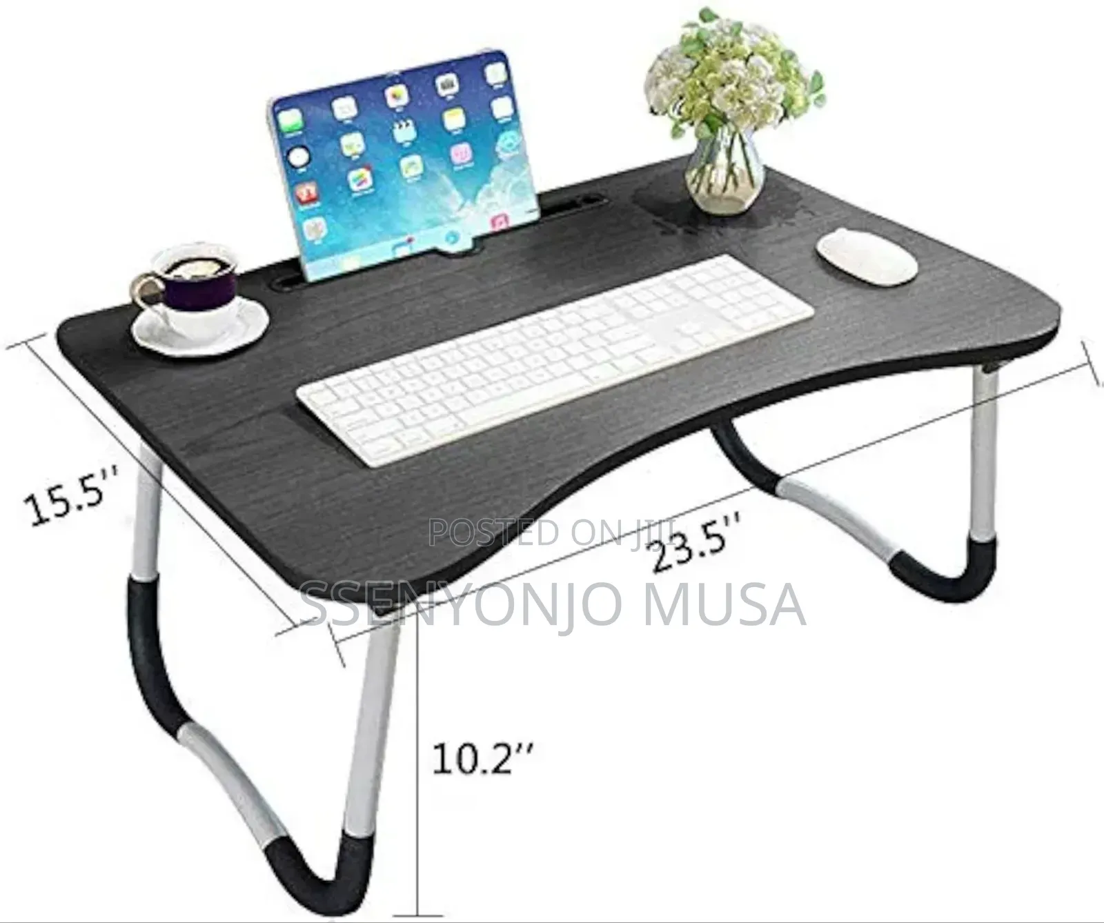 Foldable Laptop Table With Cup Holder Storage Pocket – Portable