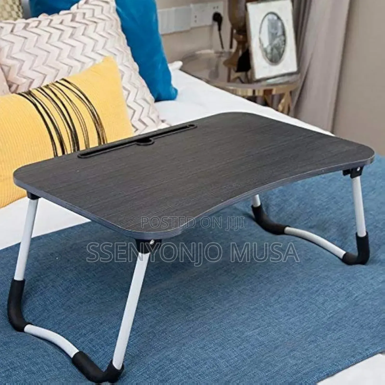 Foldable Laptop Table With Cup Holder Storage Pocket – Portable