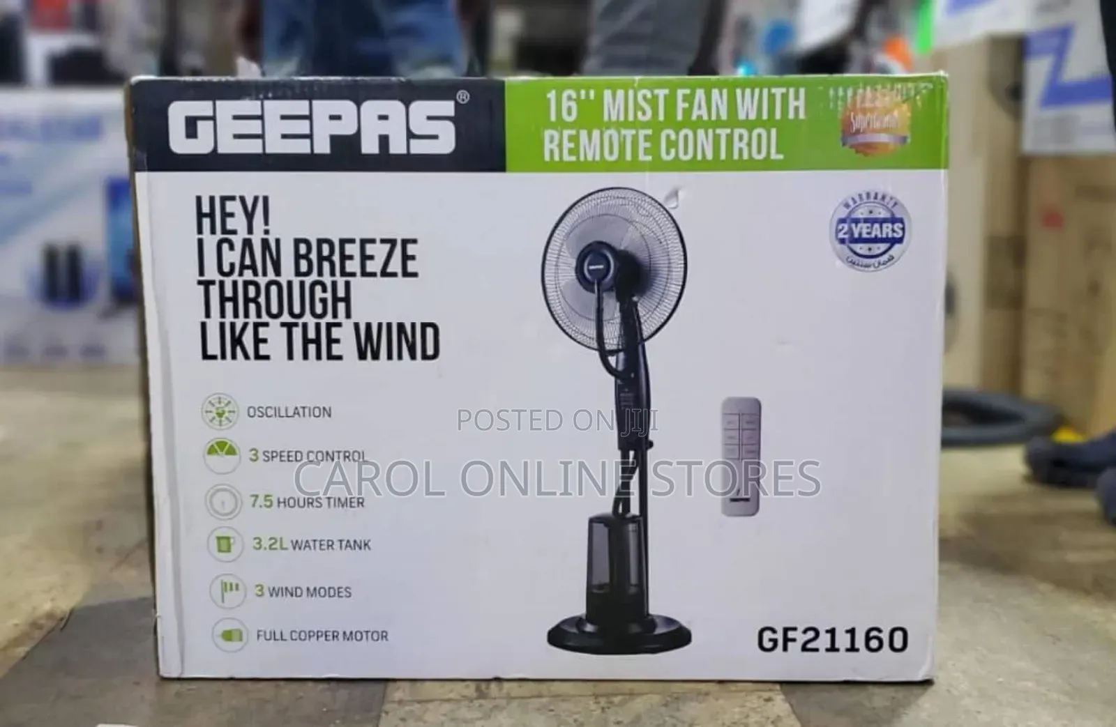 Geepas Mist Fan With Remote Control