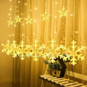 Christmas Curtain Lights( Snowflake and Stars)