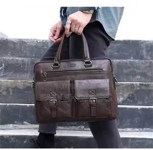 Jeep Vintage Business Handbag in Pu Leather Laptop Bag