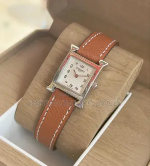 Hermes Women's Brown Genuine Leather Strapped Wrist Time Piece
