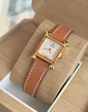 Beautiful Ladies Hermes Automatic Wrist Time Piece Brown Leather Strap