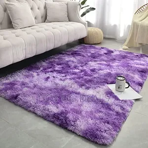 2*2.5m Furry Floor Large Carpets - Black, White