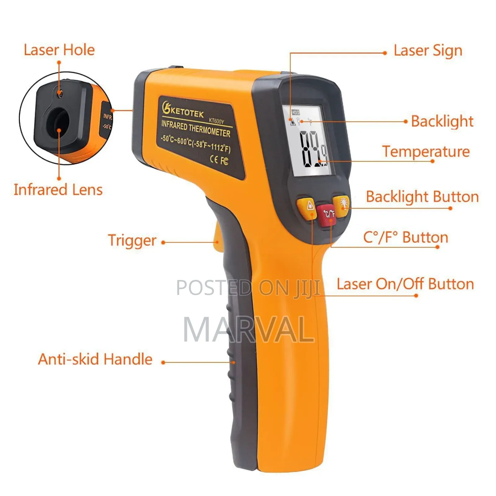 Digital Infrared Thermometer Gun -58 To 1112f