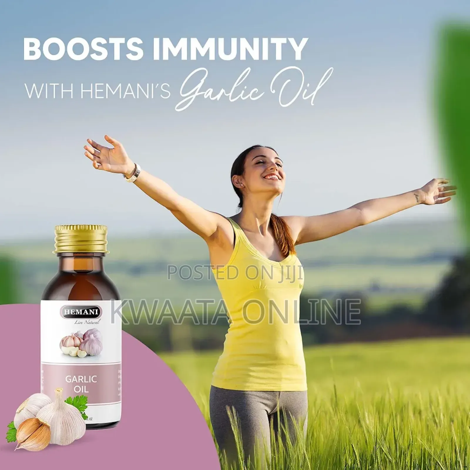 Hemani Garlic 100% Natural Cold Pressed Halal Essential Oil - 30ml