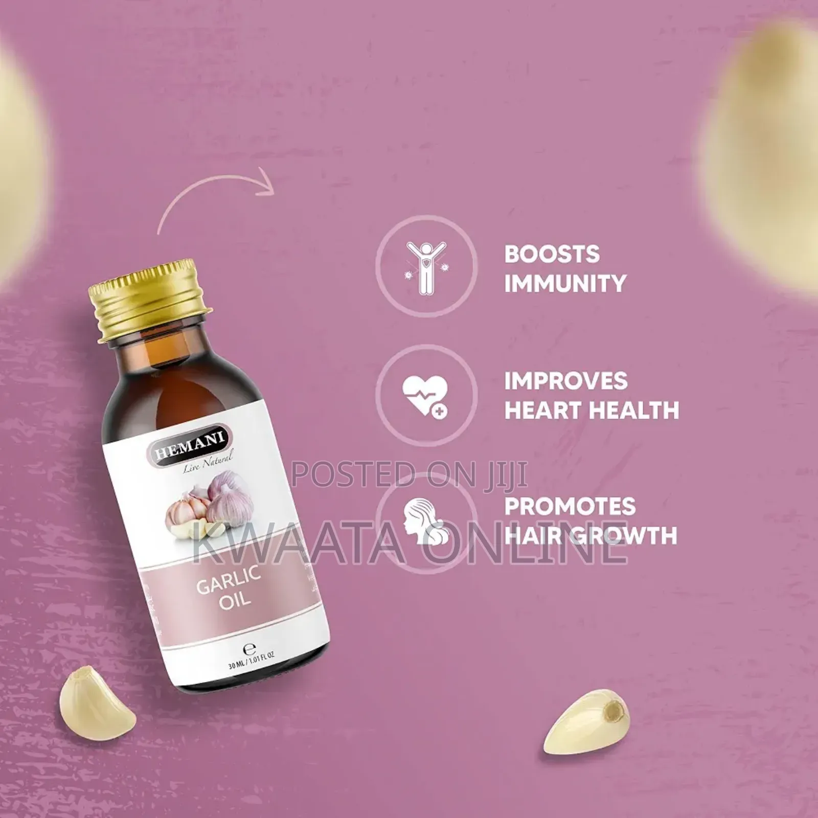 Hemani Garlic 100% Natural Cold Pressed Halal Essential Oil - 30ml