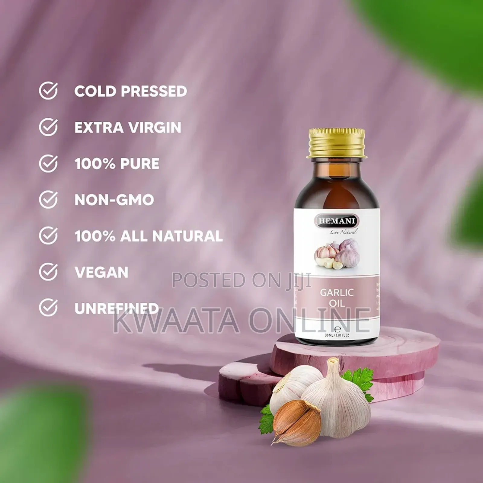 Hemani Garlic 100% Natural Cold Pressed Halal Essential Oil - 30ml