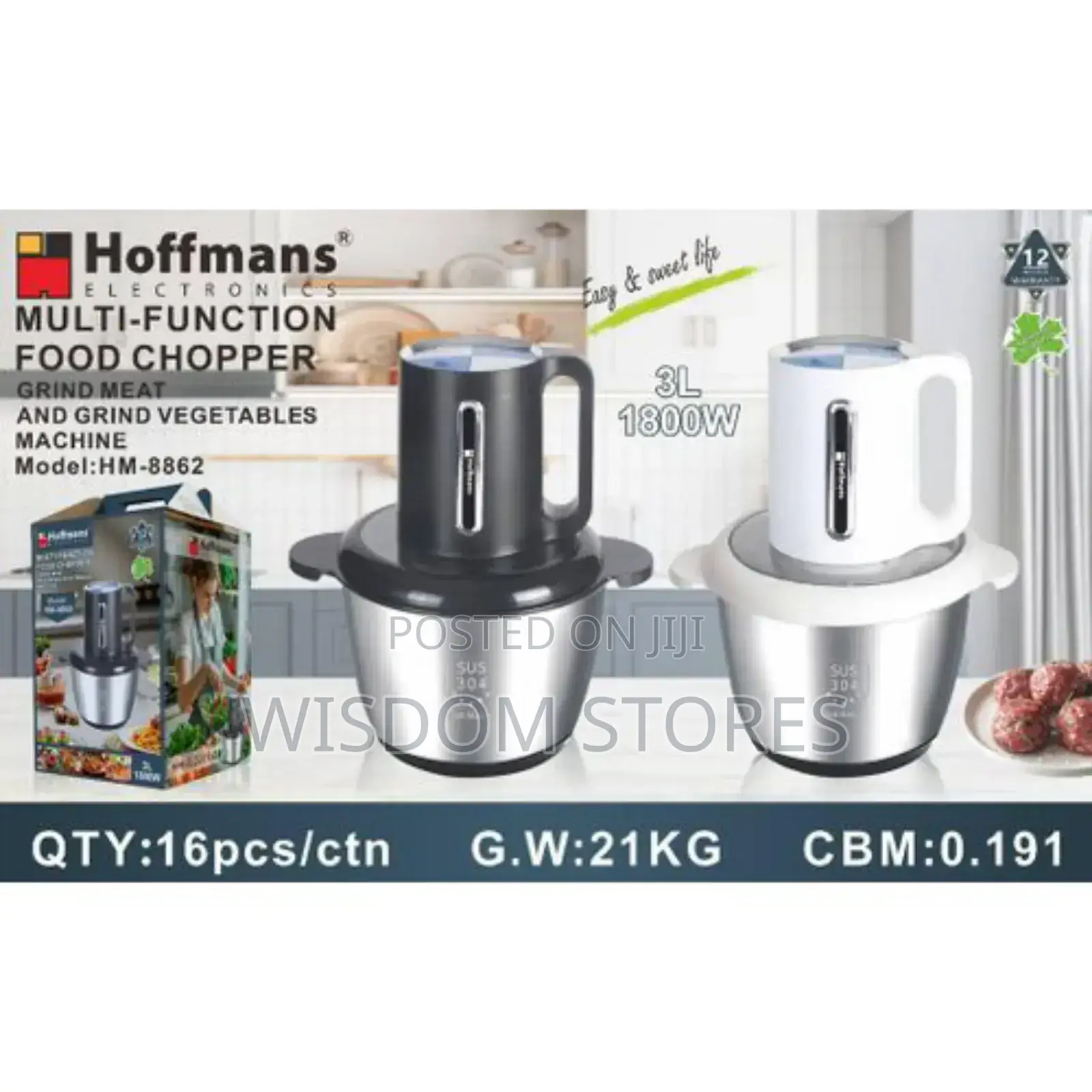 3l Food Processor Vegetable Chopper Meat Grinder Mincer Fruit Cutter