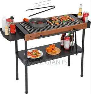 Multifunctional Camping Grill Griddle With Storage Shelf