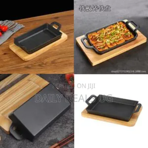 Crystals Rectangular Cast Iron Cookware Frying Pan Grill Backing Pot
