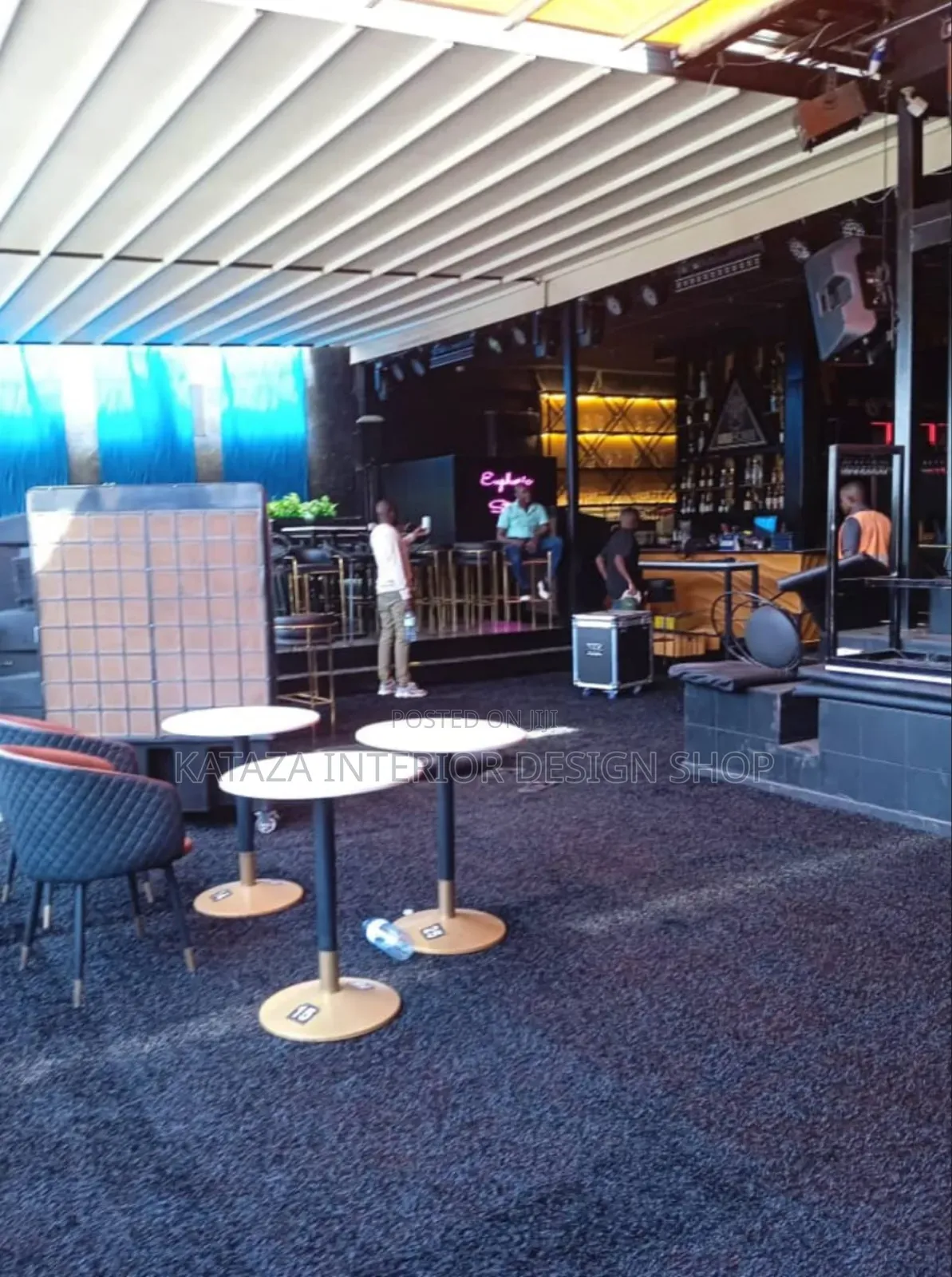 Artificial Black Grass Carpet Usable for Bars