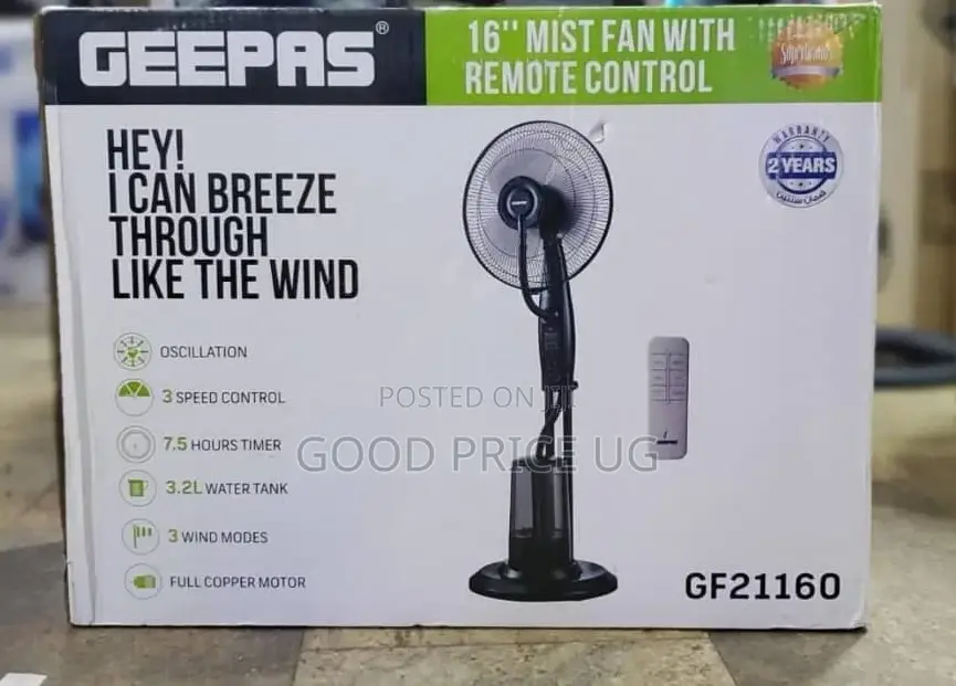 16" Mist Fan With Remote Control (Model Gf21160).