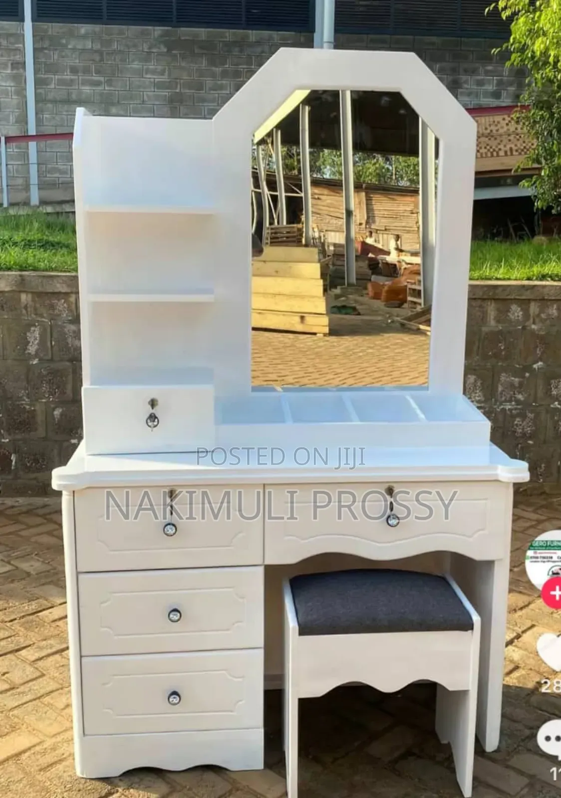 Dressing Table With a Curved Drawer