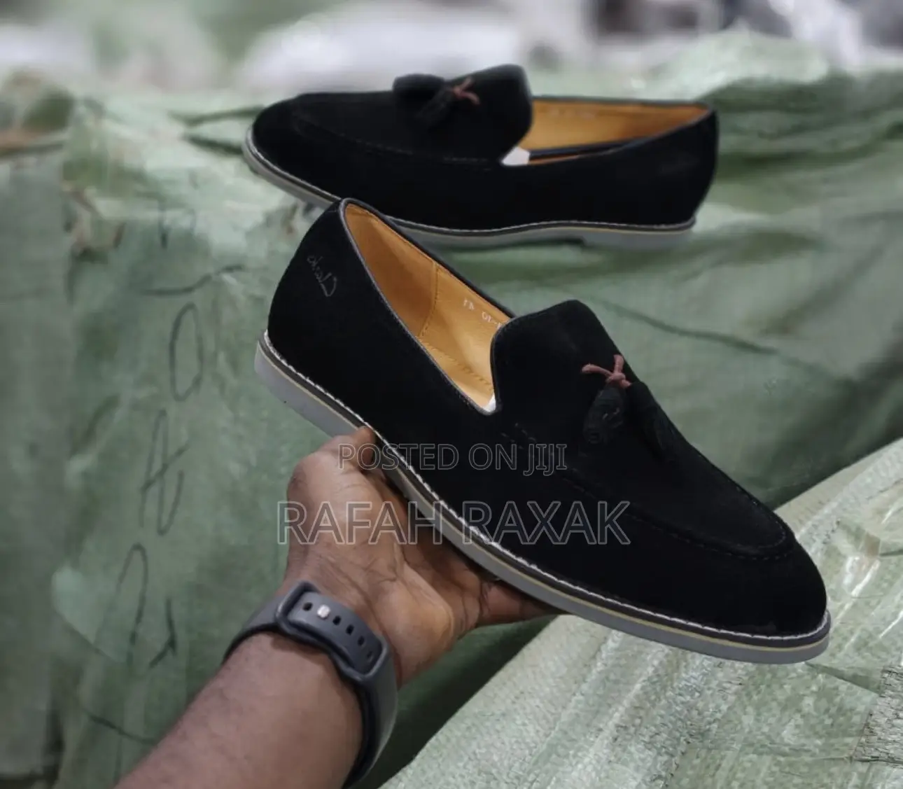 Men’S Super Classic Black Clarks Suede Loafers