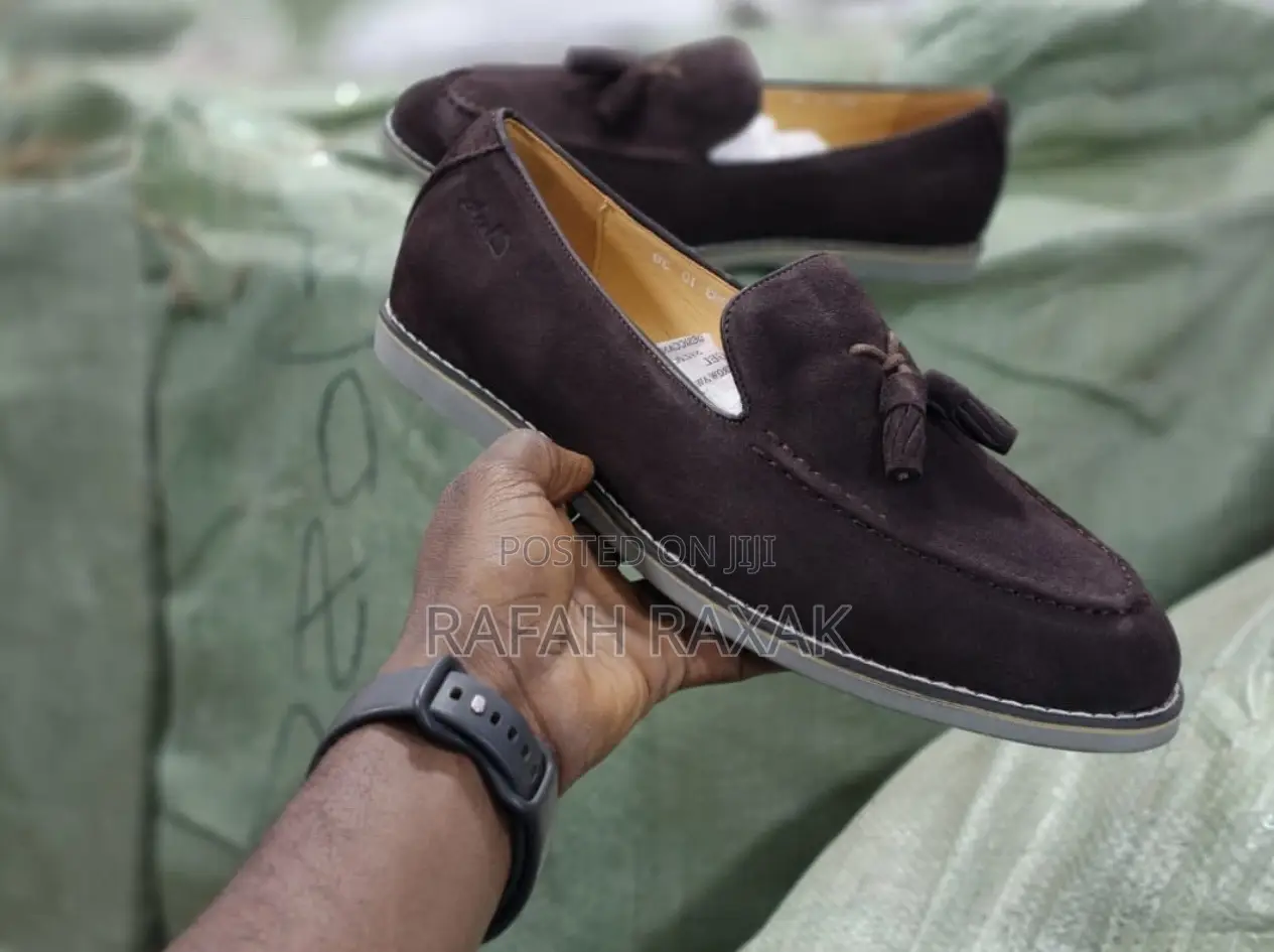 Men’S Coffee Brown Suede Clarks Loafers