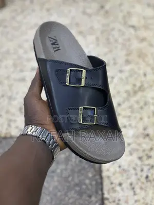 Men’S Classic Black Birkenstock/Zara Leather Sandals