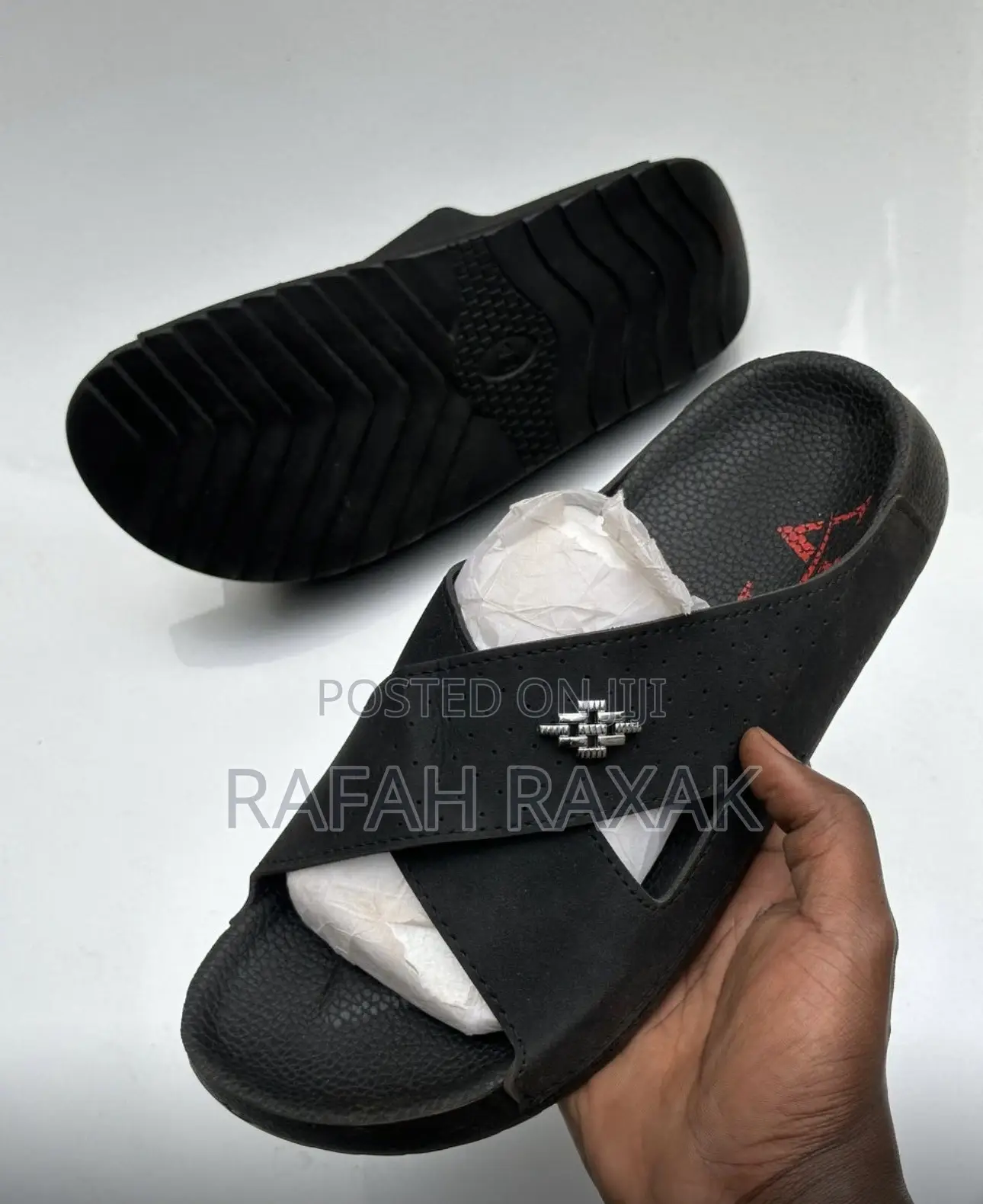 Men’S Classic Black Cross Comfortable Sandals