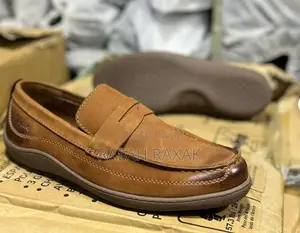 Original Men’S Brown Clarks Casual Slip On Leather Shoes