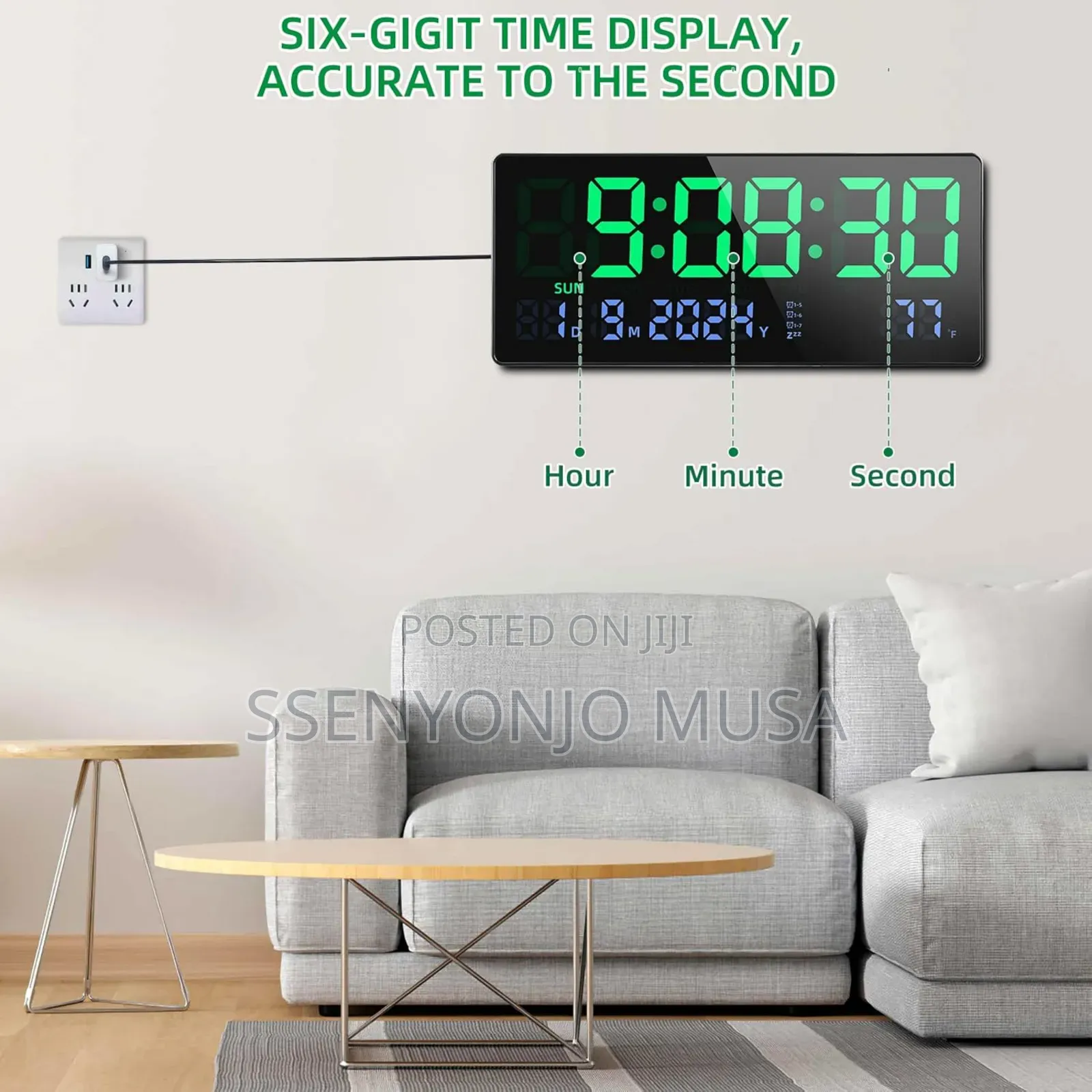16′′ Large Digital Wall Clock With Remote Control RGB Display