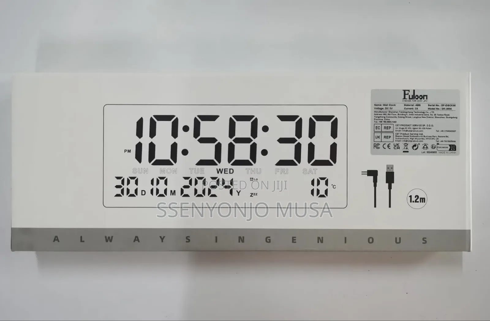 16′′ Large Digital Wall Clock With Remote Control RGB Display