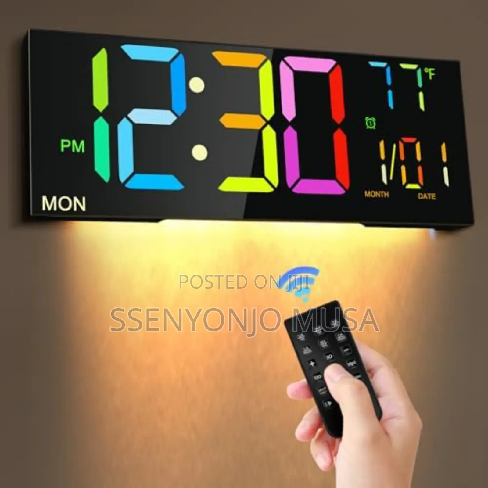 16′′ Large Digital Wall Clock With Remote Control RGB Display