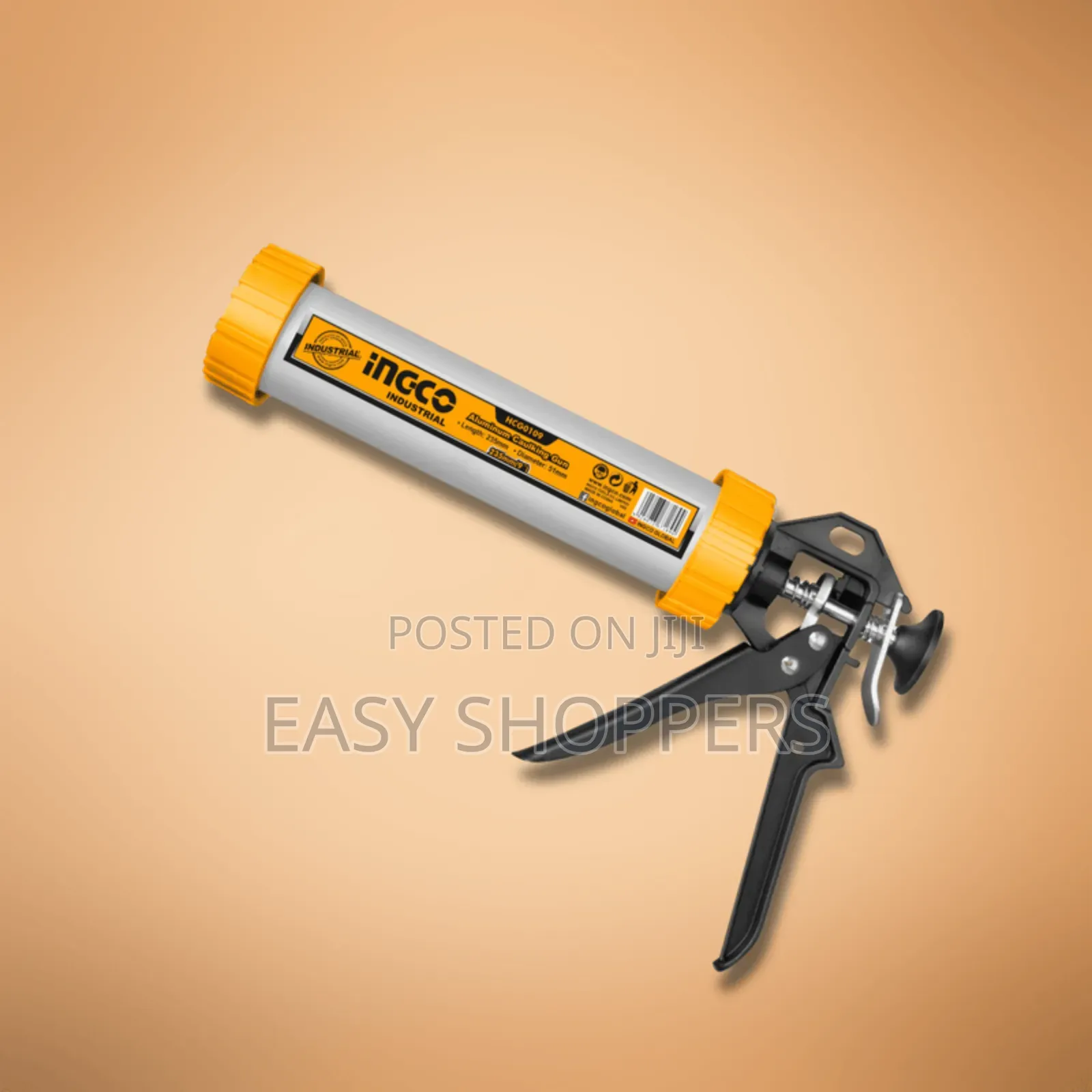Ingco 9" Aluminium Caulking Gun With Plastic Adaptor